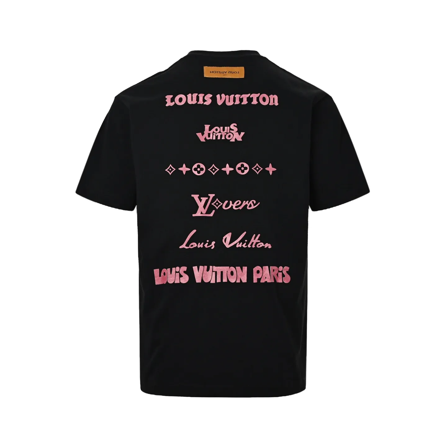Louis Vuitton/Louis Vuitton multi-layer logo Pink letter short sleeves